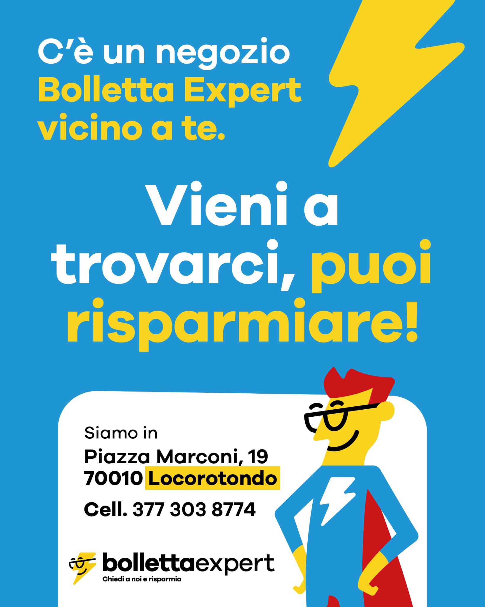 Locandina Bolletta Expert — punto vendita Locorotondo